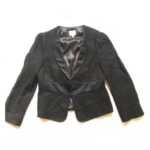 ARMANI Black Jacket Size 14, Satin Cinched waist